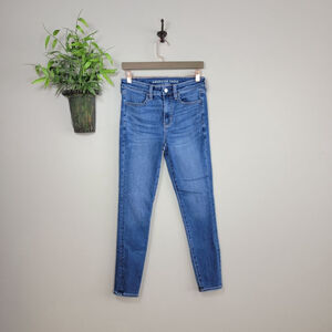 American Eagle Skinny Jeans Hi Rise Jegging Medium Blue Wash Stretch AE 6 S